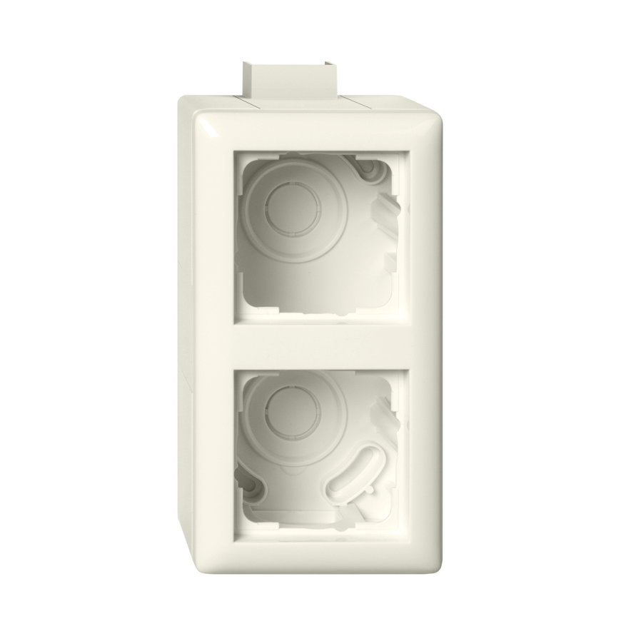 Gira opbouwbak compleet met afdekraam en adapter K/P25 Standaard 55 2-voudig crème