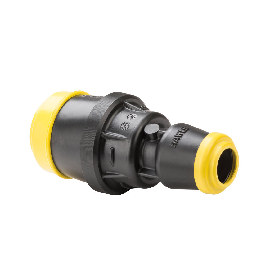 Hawle verloop koppeling type K6335 2x steek zwart Gastec QA 63 x 40 mm