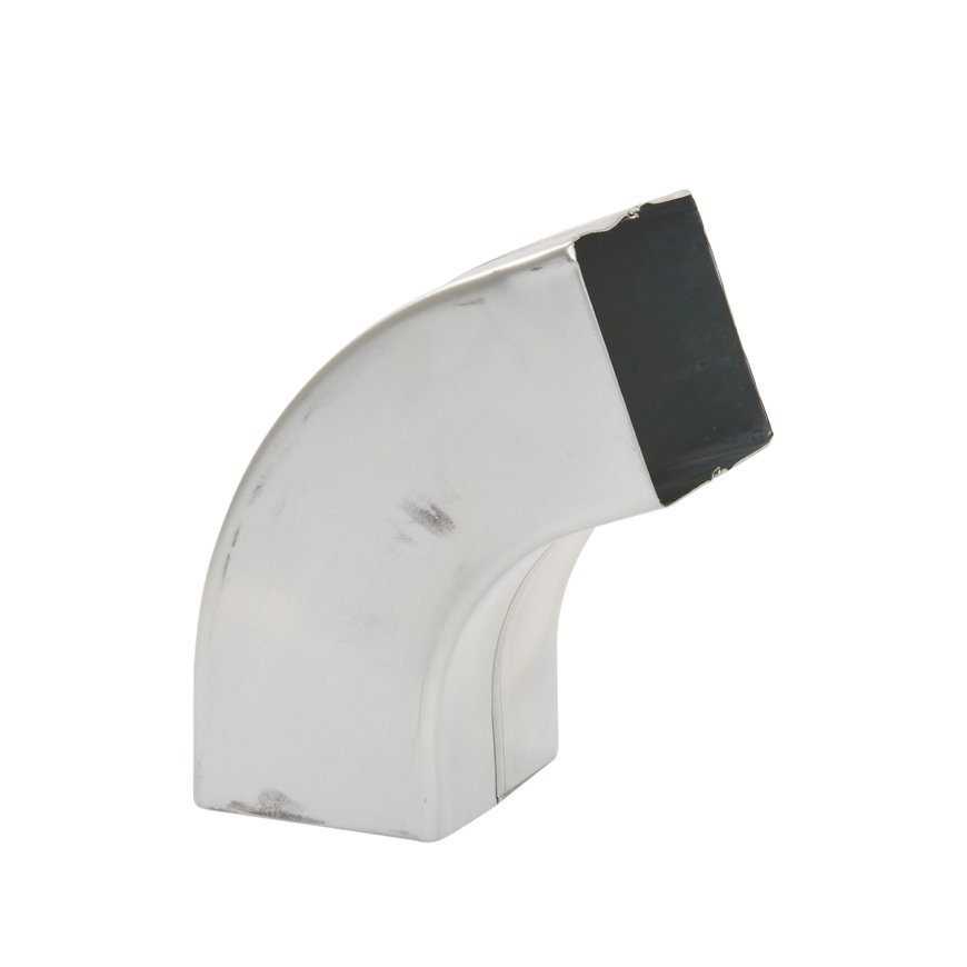 Hwa bocht 72° zink vierkant mof x verjongd spie 100 x 100 mm