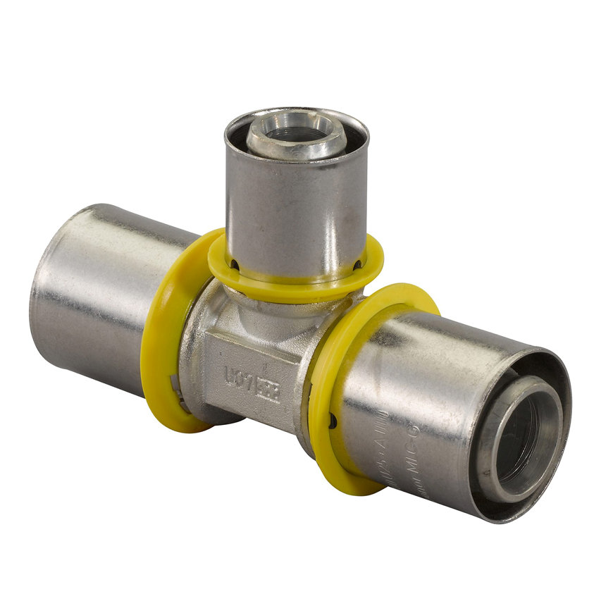 Uponor MLC-G gas verloop T-stuk 3x pers 32 x 25 x 32 mm