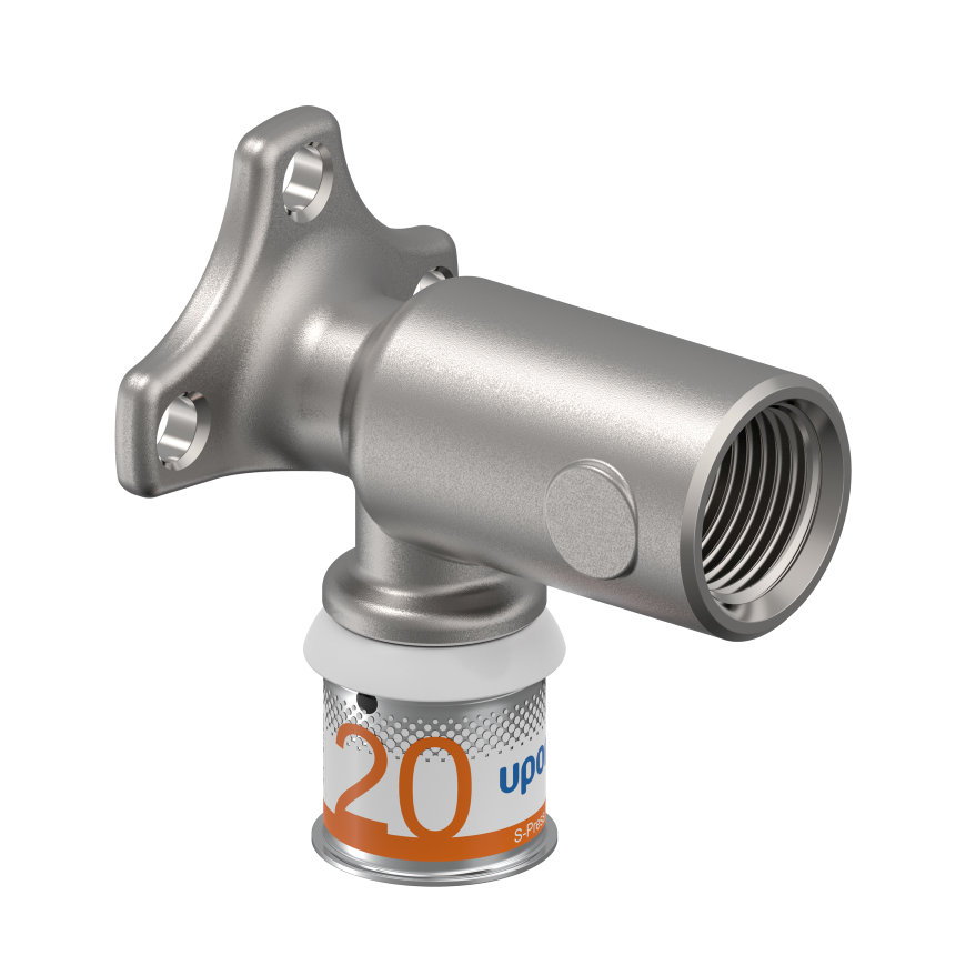 Uponor muurplaat S-Press Plus vertind binnendraad x pers extra lang model Kiwa ½" x 20 mm