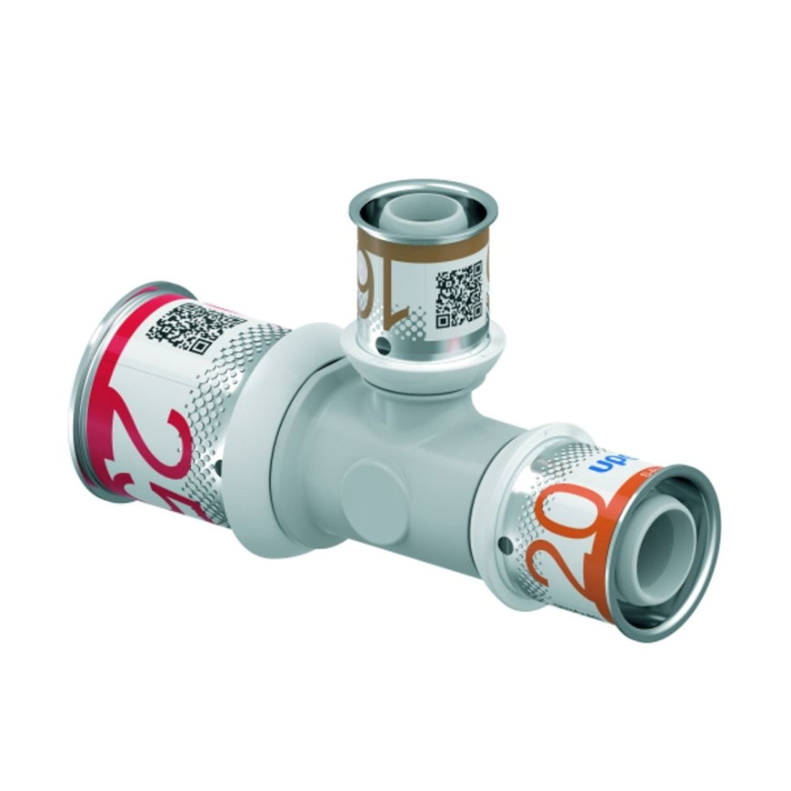 Uponor verloop T-stuk 90° S-Press Plus ppsu 3x pers Kiwa 25 x 16 x 20 mm