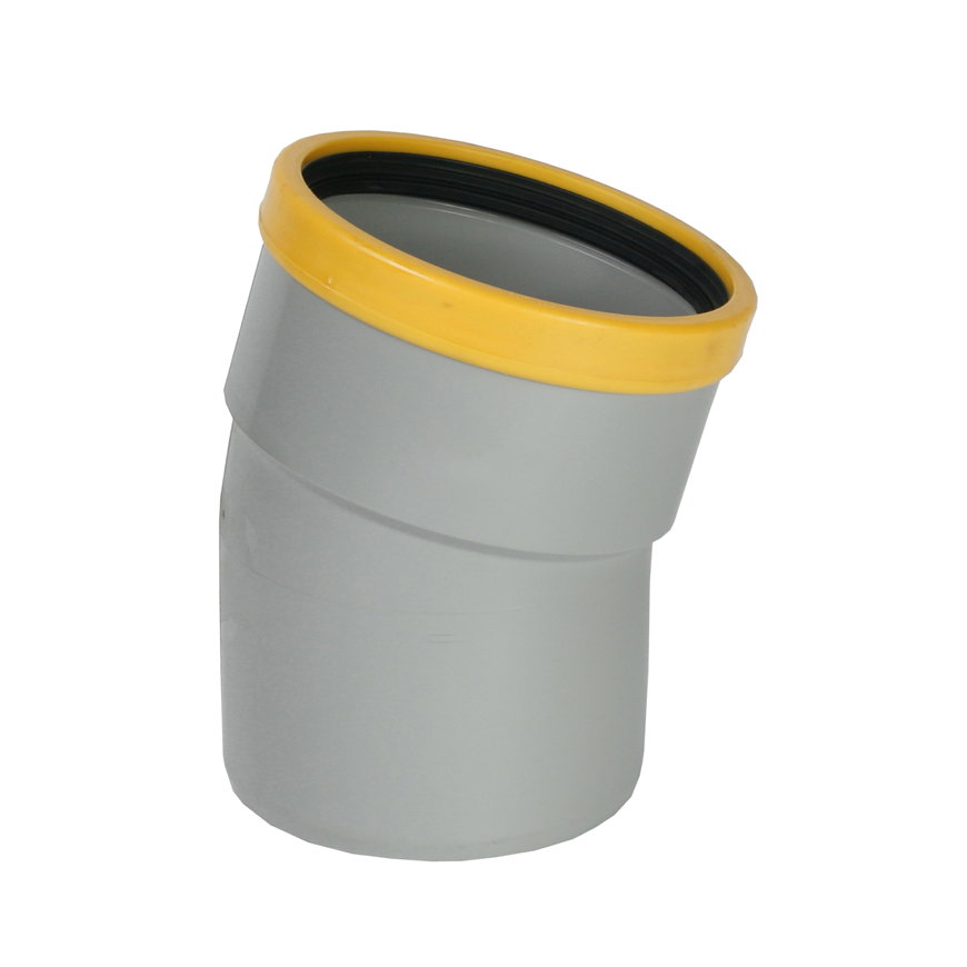 Wavin Wafix bocht 15° pvc manchet x spie grijs KOMO SN8 160 mm