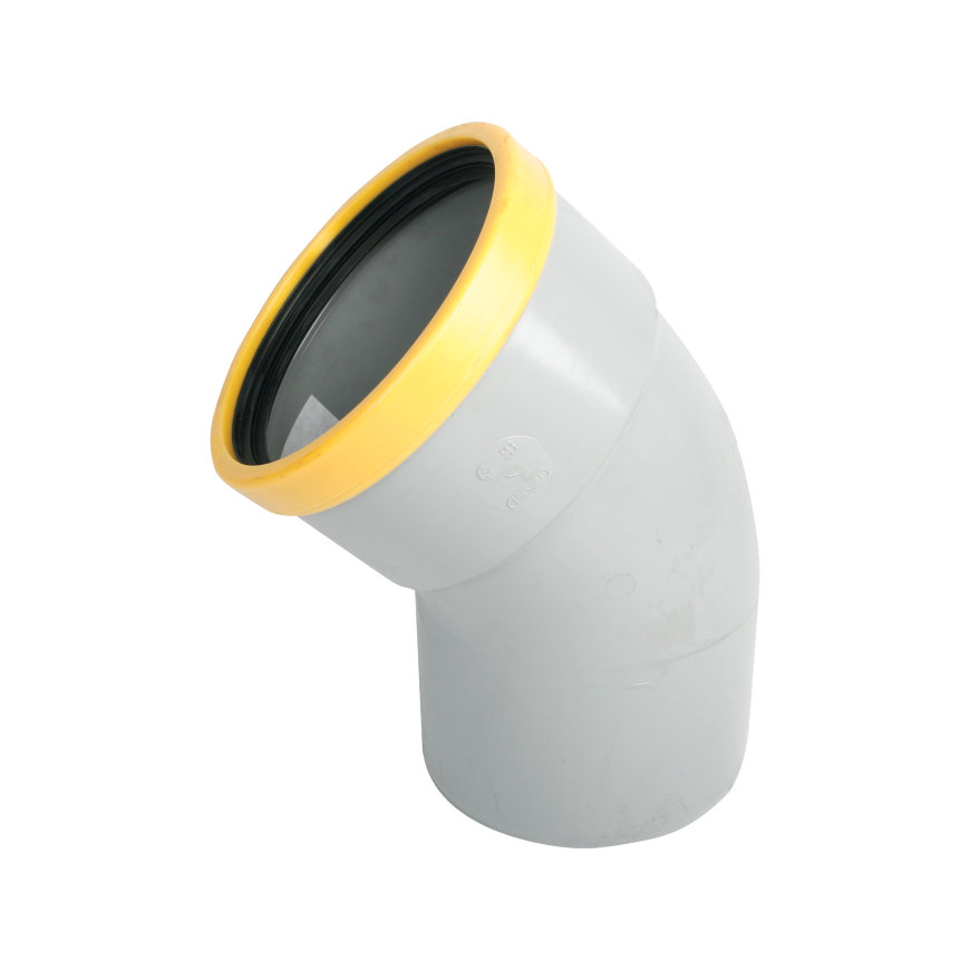 Wavin Wafix bocht 30° pvc manchet x spie grijs KOMO SN8 160 mm
