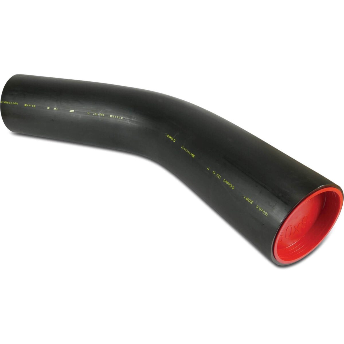 Bocht 45° PE100-RC 225 mm glad SDR17 zwart DVGW type handgevormd | Aantal 1 PCS