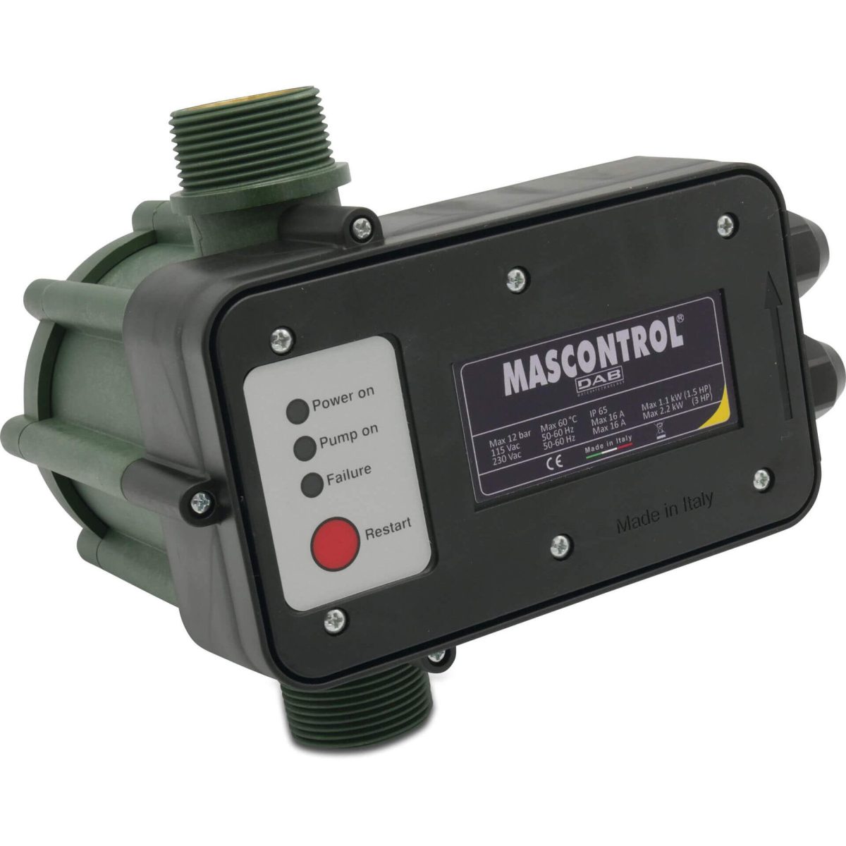 DAB Press control met droogloopbeveiliging 1 1/4" buitendraad 230VAC groen type Mas Control zonder kabel | Aantal 1 PCS