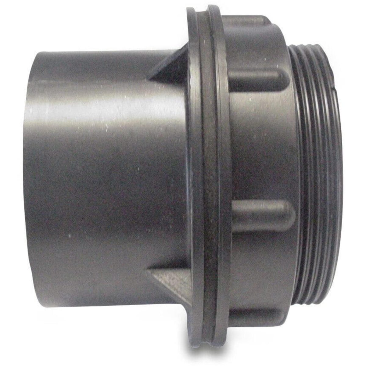 Doorvoer ABS 50 mm lijmmof x buitendraad zwart | Aantal 1 PCS