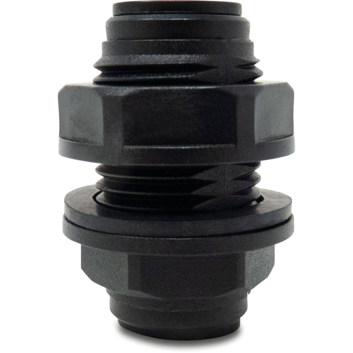Doorvoer POM 6 mm insteek 20bar zwart WRAS type Aquaspeed | Aantal 50 PCS