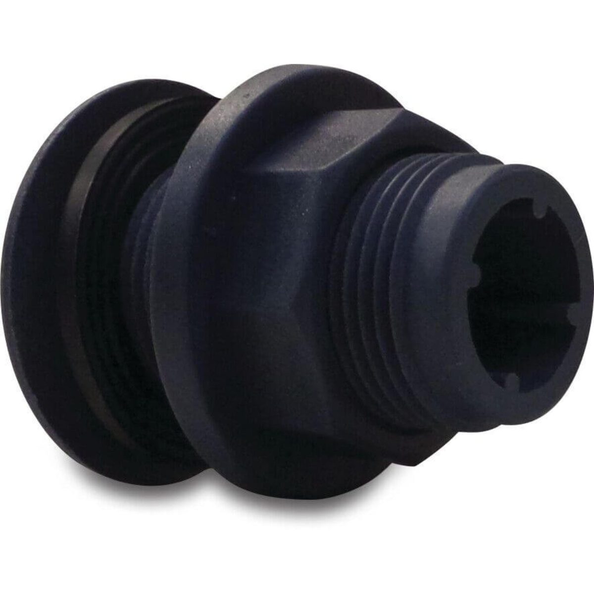 Doorvoer PP 3/4" buitendraad 6bar grijs | Aantal 1 PCS