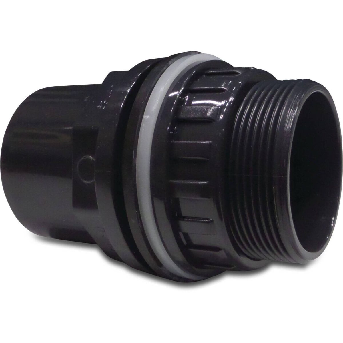 Doorvoer PVC-U 20/25 mm x 3/4" lijmmof/spie x buitendraad 10bar grijs | Aantal 1 PCS