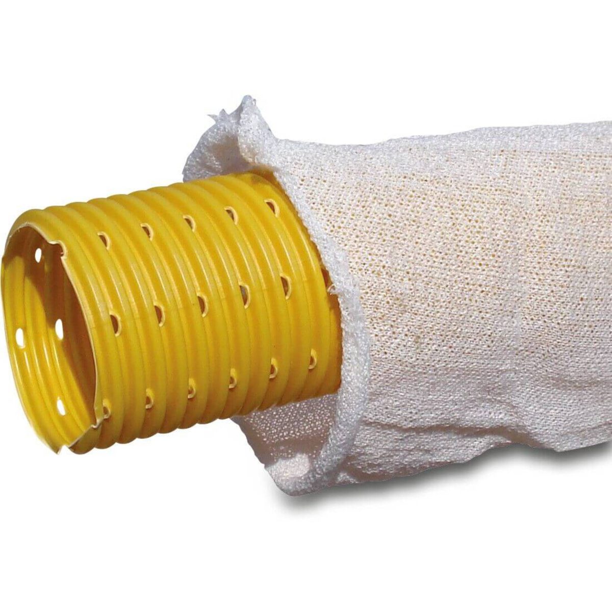 Drainagebuis PVC-U 50 mm klikmof x glad geel 100m KIWA/KOMO type geperforeerd | Aantal 100 M