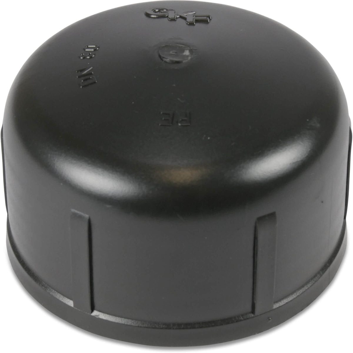 Eindkap PE 3" trapezium binnendraad zwart | Aantal 1 PCS