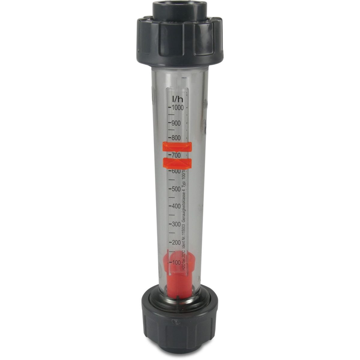 Flowmeter PVC-U DN20 x 25 mm x 25 mm lijmmof 10bar transparant type DFM 185 40-400 l/u | Aantal 1 PCS