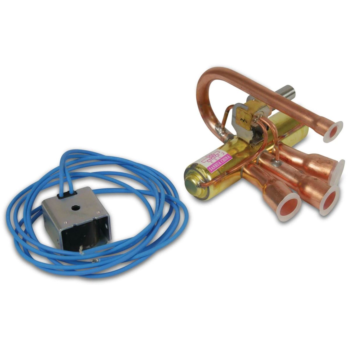 Four-way valve brass & copper for heat pump | Aantal 1 PCS