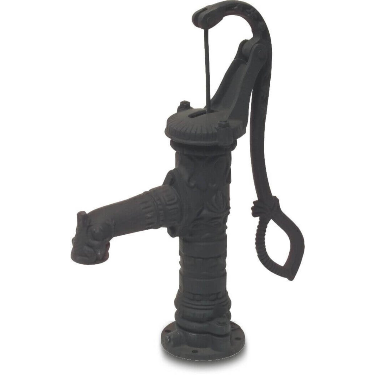 Handpomp gietijzer 1 1/4" binnendraad zwart type nostalgie rond flens | Aantal 1 PCS