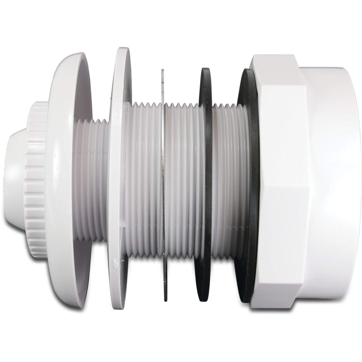 Hayward Verstelbare inspuiter ABS 1 1/2" x 2" binnendraad x buitendraad wit 25 mm nozzle met borgmoer | Aantal 1 PCS