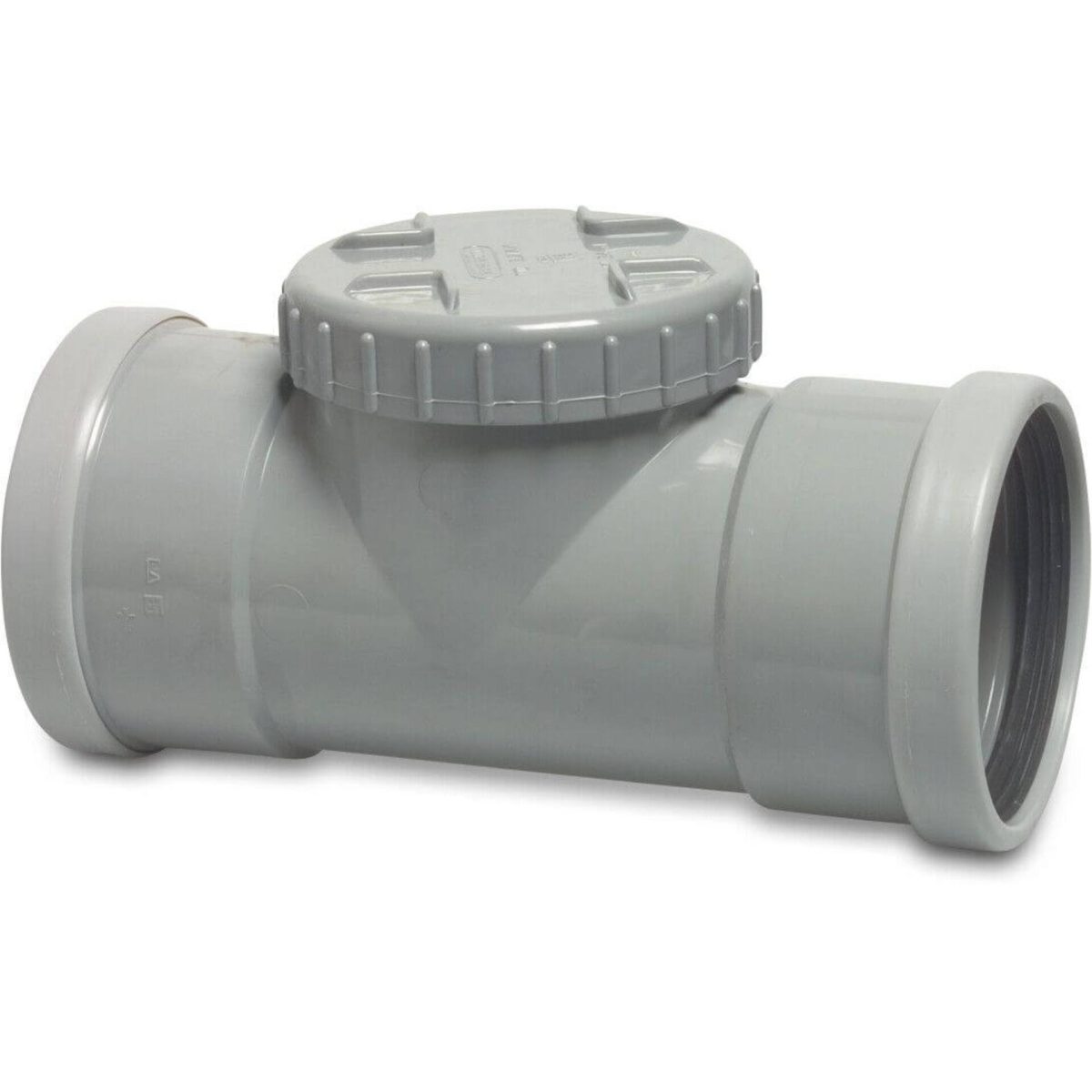 Inspectie T-stuk PVC-U 125 mm SN4 manchet DN125 grijs KOMO/BENOR | Aantal 1 PCS