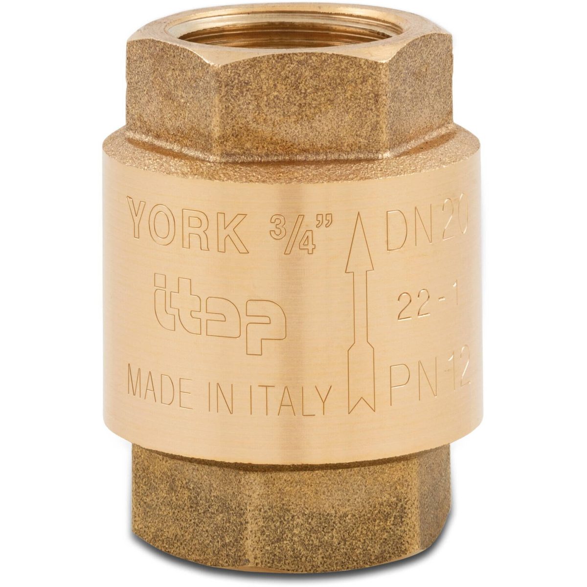 Itap Terugslagklep veerbelast messing 1" binnendraad 12bar DN25 type York 103 | Aantal 1 PCS