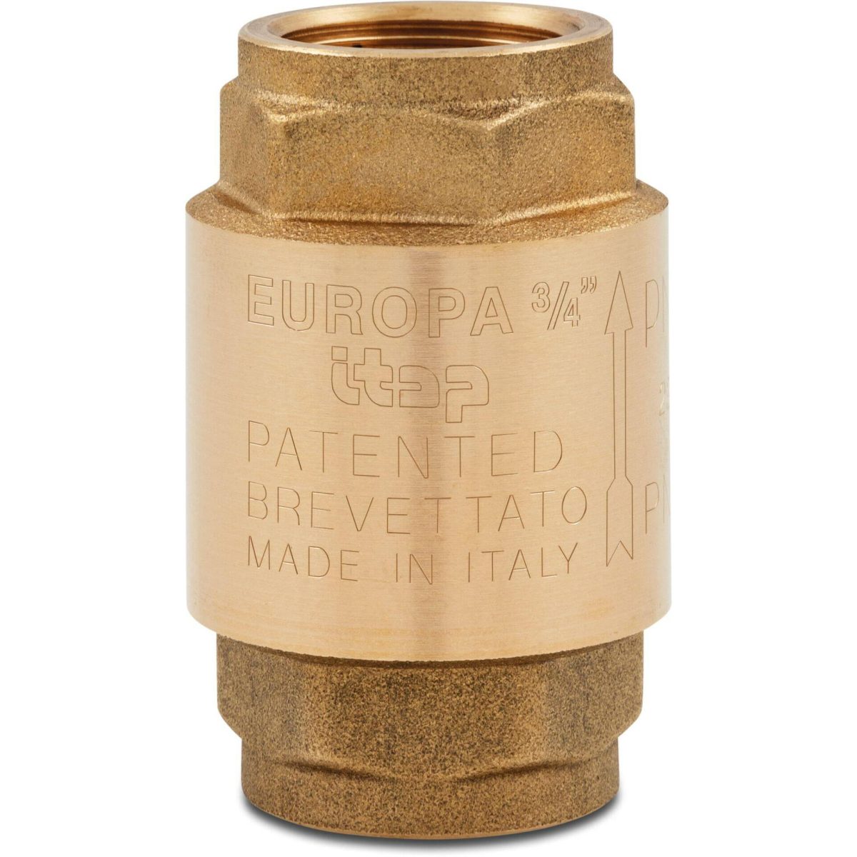 Itap Terugslagklep veerbelast messing 3/8" binnendraad 25bar DN10 type Europa 100 | Aantal 1 PCS
