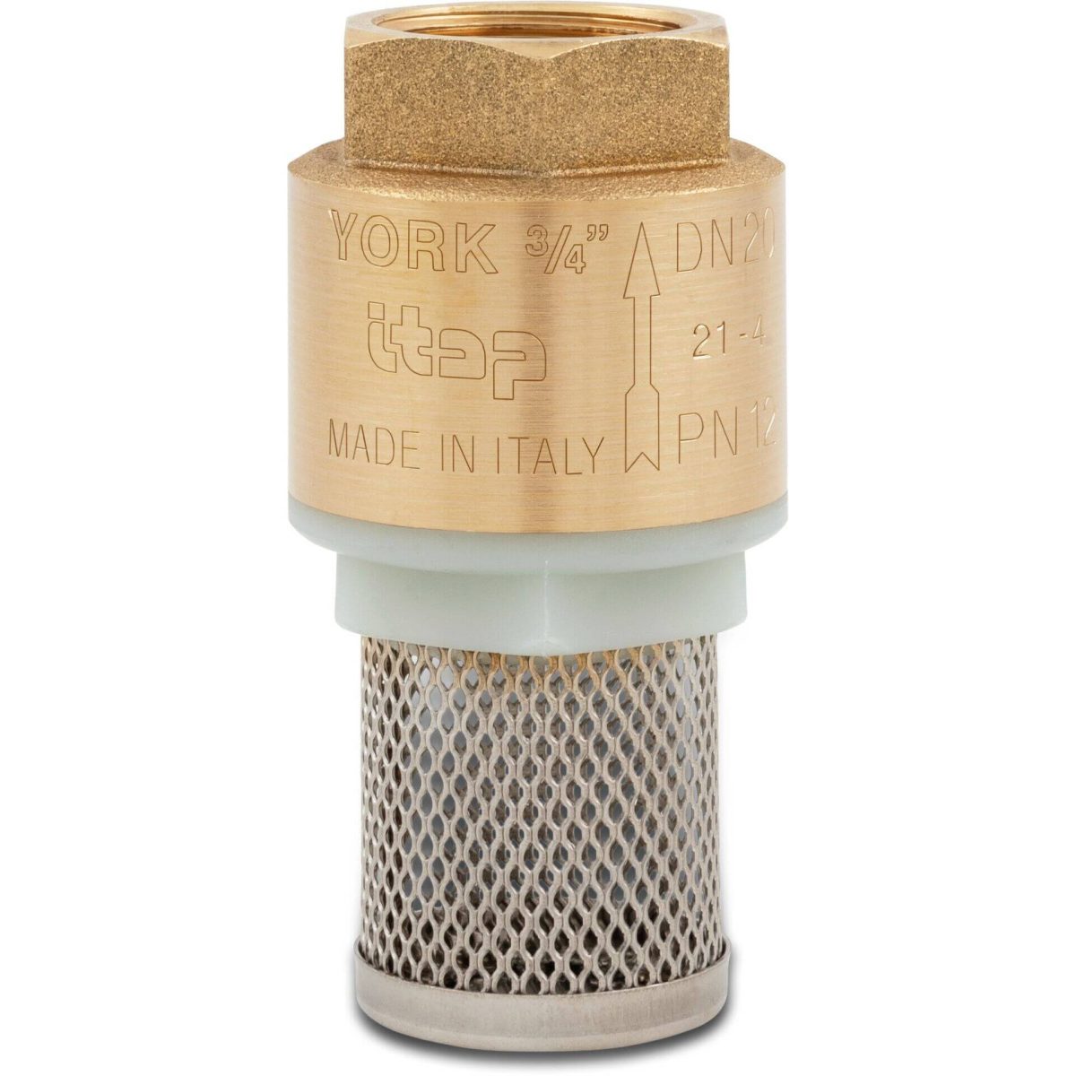 Itap Voetklep messing 2" binnendraad 8bar RVS 304 type York 108 L1 | Aantal 1 PCS