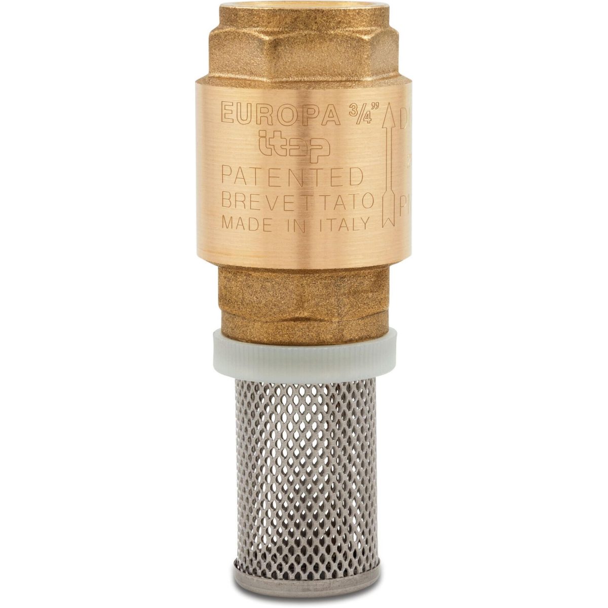 Itap Voetklep veerbelast messing 1/2" binnendraad 25bar DN15 RVS 304 type Europa 105 | Aantal 1 PCS