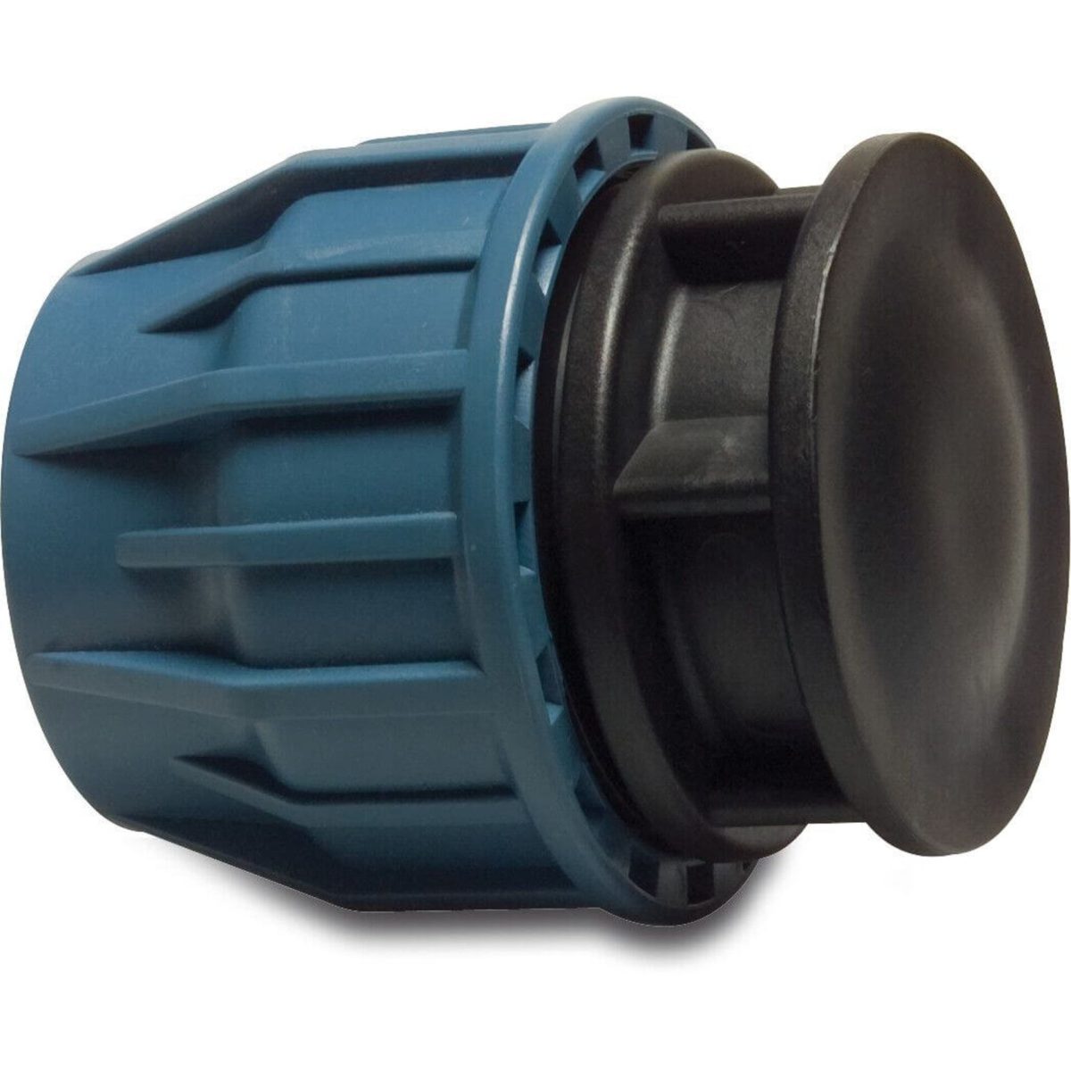 Jason Eindkap PP 75 mm knel 16bar zwart/blauw DVGW/KIWA/WRAS type EZ | Aantal 1 PCS