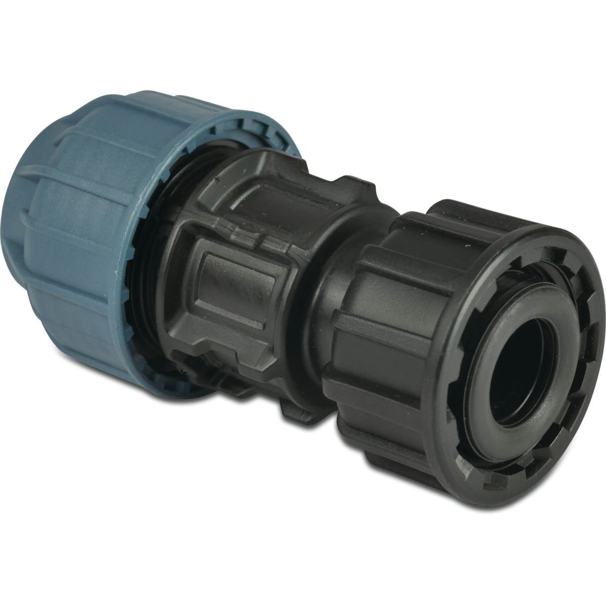 Jason Swivel overgangsstuk PP 25 mm x 1" knel x binnendraad 10bar zwart/blauw | Aantal 5 PCS