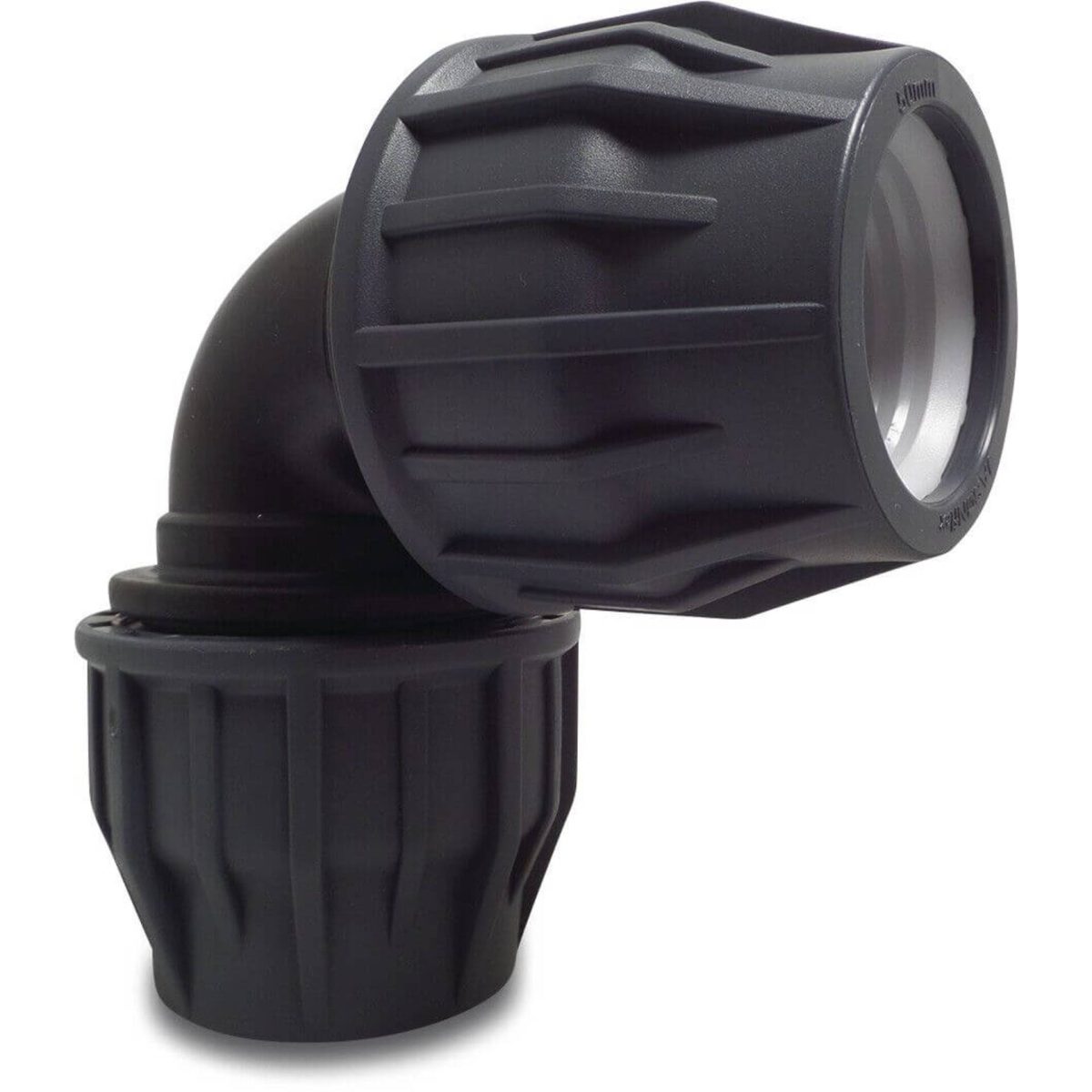 Jasonflex Knie 90° PP 63 mm knel 16bar grijs/zwart | Aantal 24 PCS