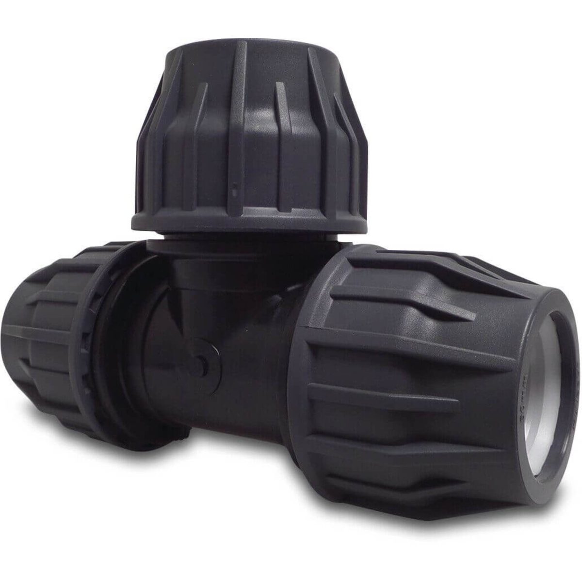 Jasonflex T-stuk 90° PP 63 mm knel 16bar grijs/zwart | Aantal 1 PCS