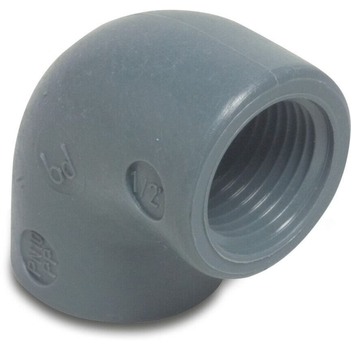 Knie 90° PP 1" binnendraad 10bar grijs | Aantal 10 PCS
