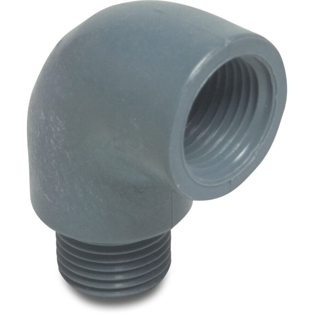 Knie 90° PP 1" binnendraad x buitendraad 10bar grijs | Aantal 10 PCS