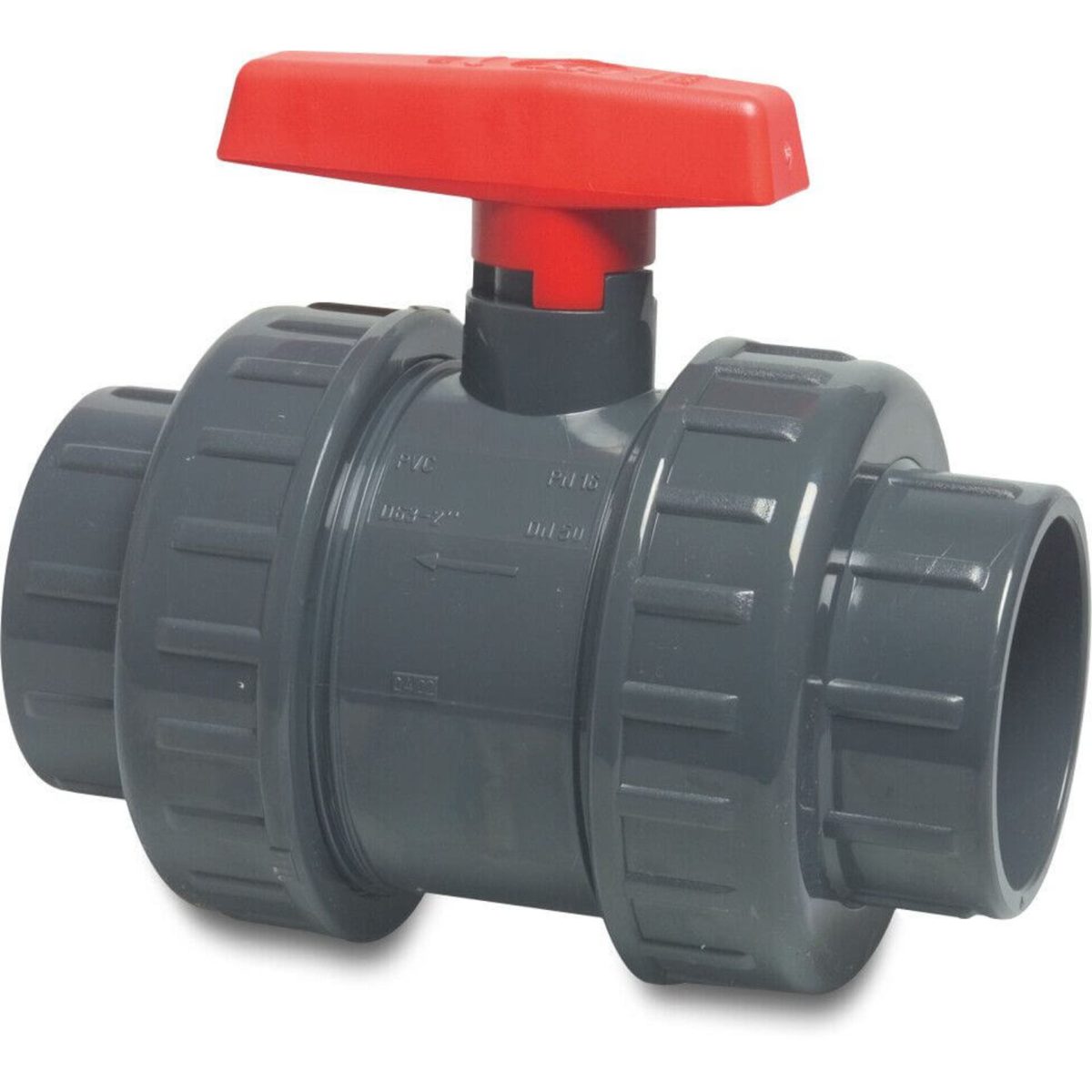 Kogelkraan PVC-U 25 mm lijmmof 16bar DN20 grijs type AK | Aantal 1 PCS