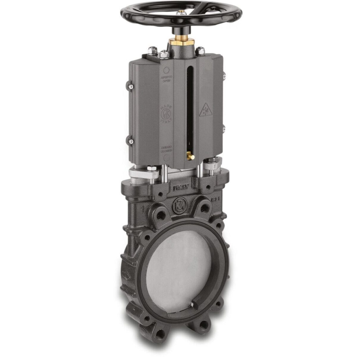 MZ Mes-afsluiter gietijzer gelakt 8" flens 8bar DN200 groen PN10 type 0092 | Aantal 1 PCS