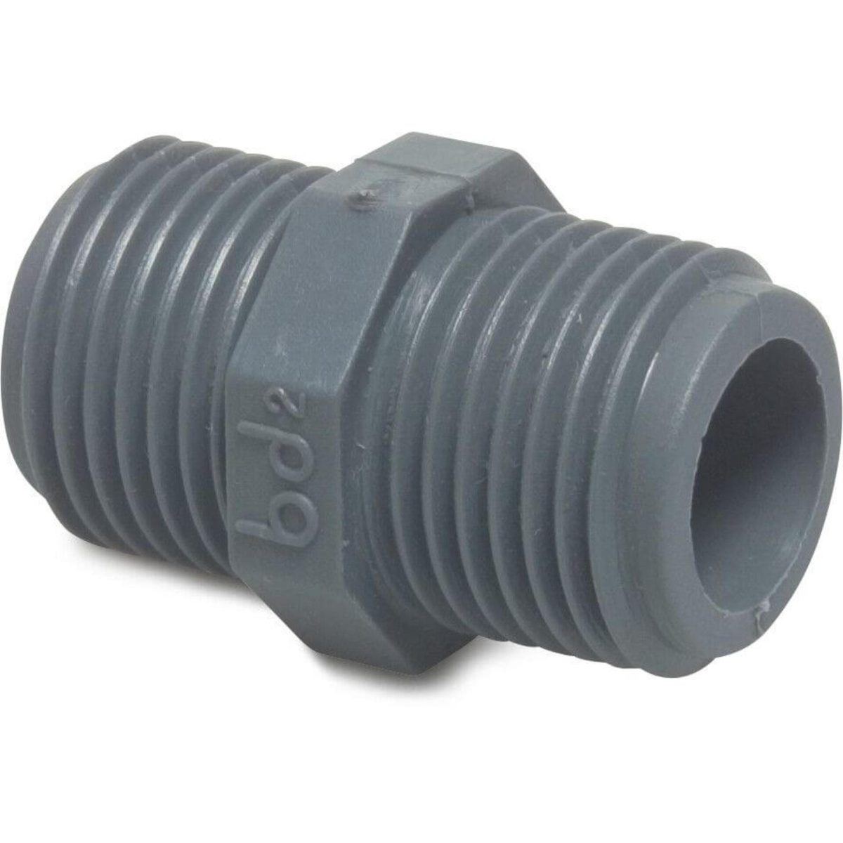 Nippel PP 3/8" buitendraad 10bar grijs | Aantal 10 PCS