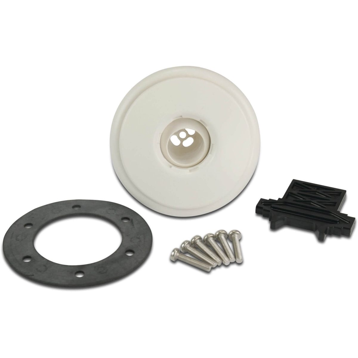 Ocean Inlaatbevestiging ABS 1 1/2" buitendraad wit Roestvrij stalen inzetstukken A4 type M5 met RVS M5 draad | Aantal 1 PCS