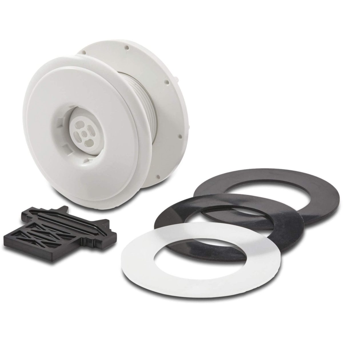 Ocean Inlaatbevestiging ABS 2" x 1 1/2" buitendraad wit Roestvrij stalen inzetstukken A4 type Standard met RVS M5 draad | Aantal 1 PCS