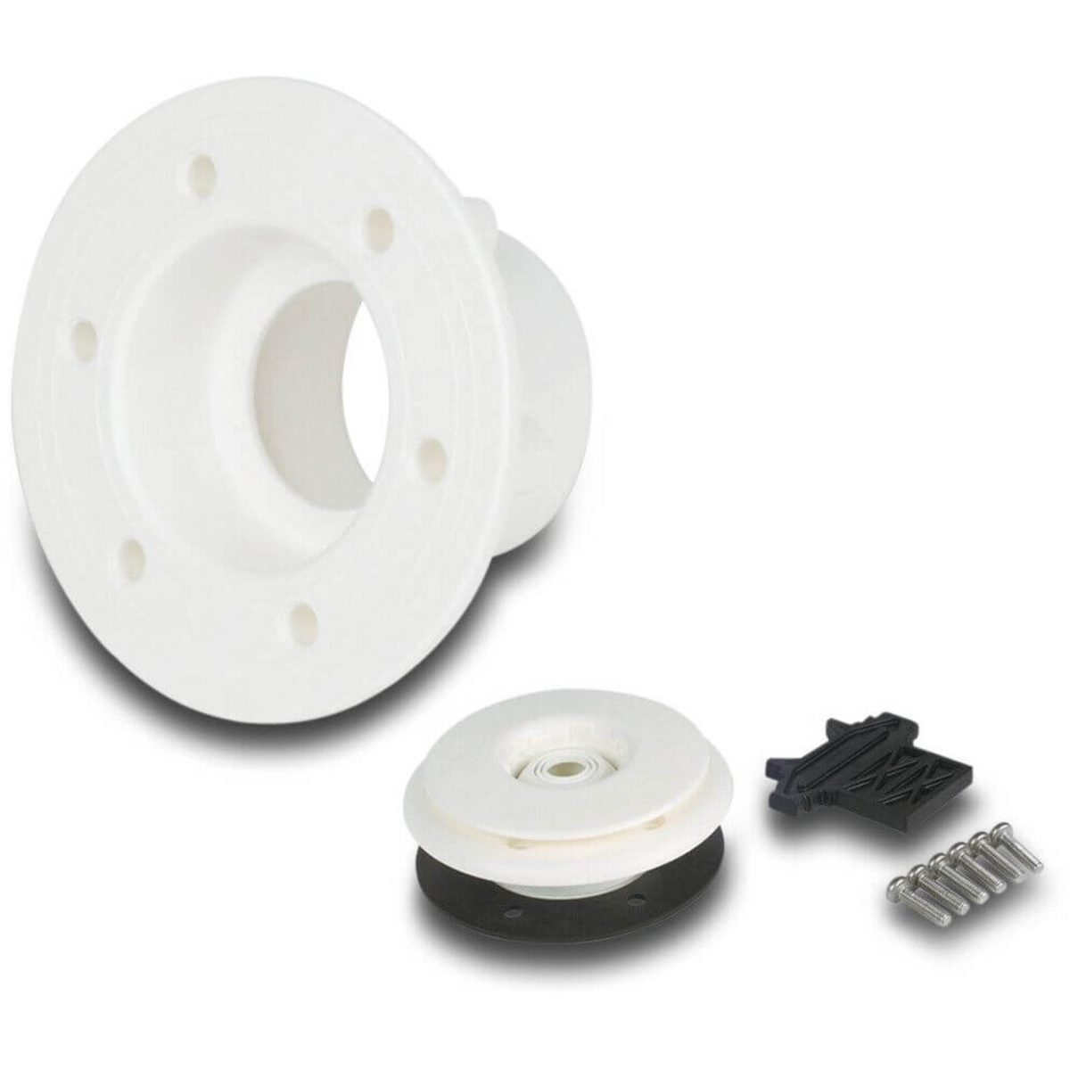 Ocean Inlaatbevestiging ABS 2" x 50/63 mm buitendraad x lijmmof/spie wit Roestvrij stalen inzetstukken A4 type Standard met RVS M5 draad | Aantal 1 PCS