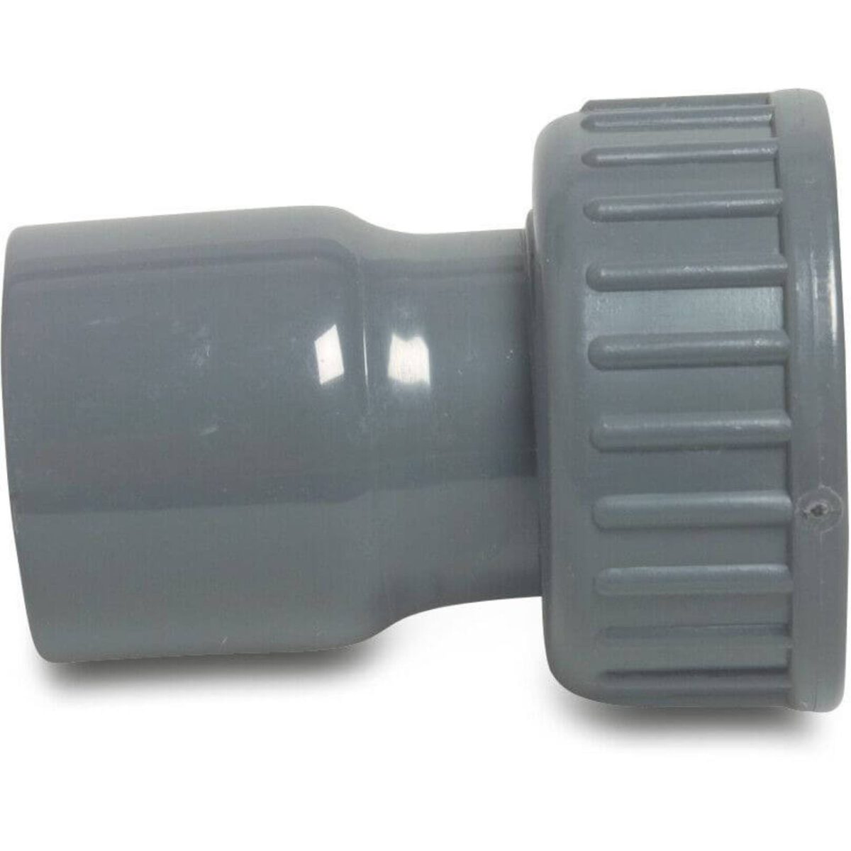 Profec 2/3 koppeling handgevormd PVC-U 32 mm x 1 1/4" lijmmof x wartel binnendraad 16bar grijs | Aantal 10 PCS