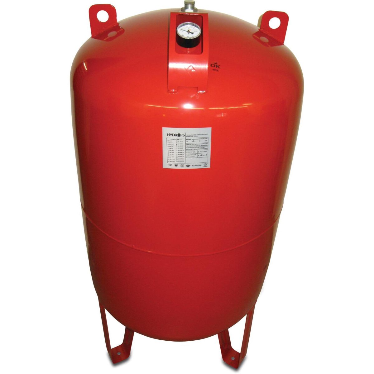 Profec Hydrofoorketel staal poedercoating 1 1/4" binnendraad 10bar rood 500ltr type verticaal | Aantal 1 PCS
