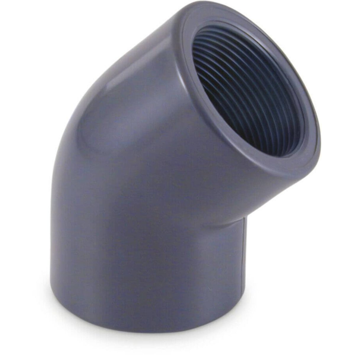 Profec Knie 45° PVC-U 2" binnendraad 10bar grijs | Aantal 1 PCS