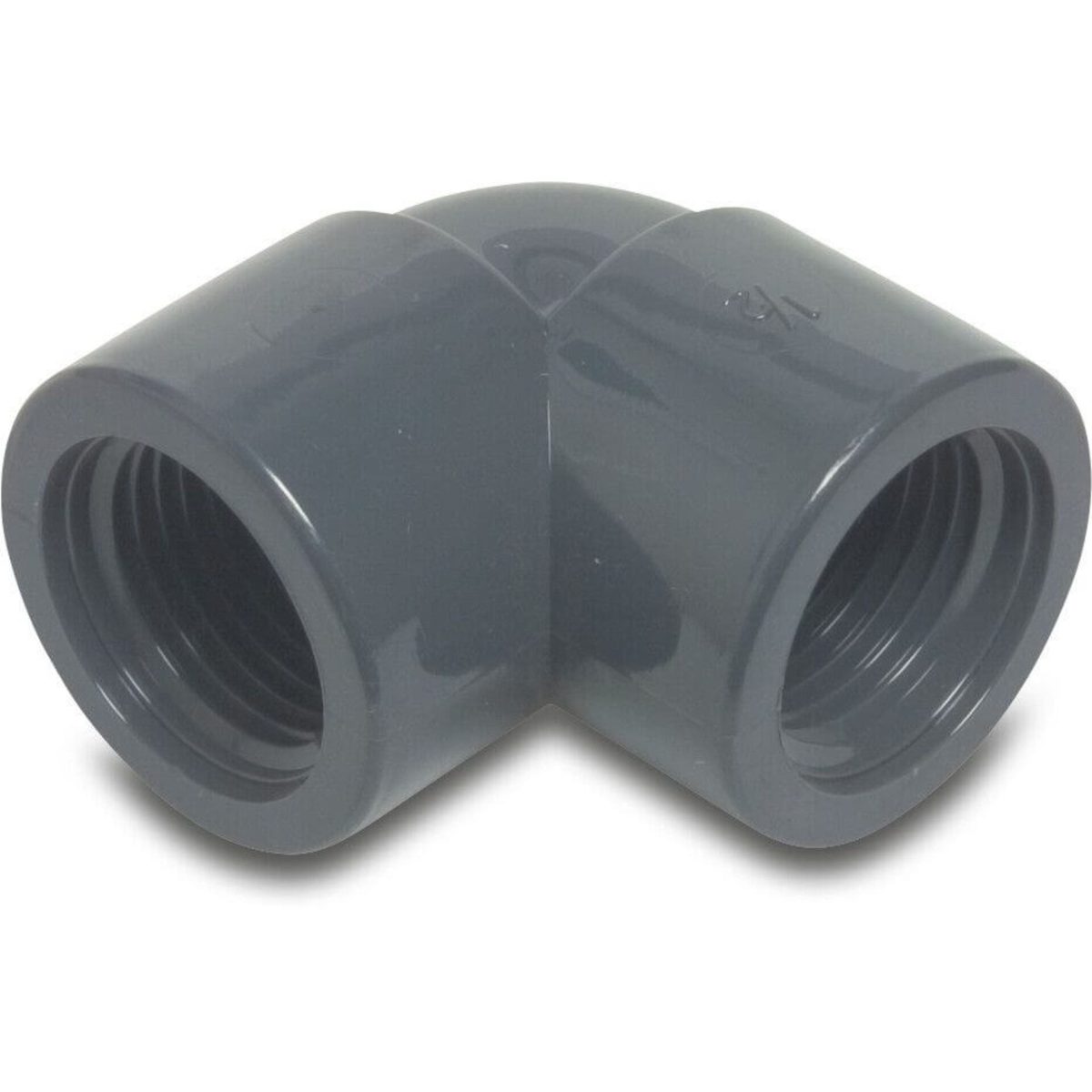 Profec Knie 90° PVC-U 2" binnendraad 10bar grijs | Aantal 1 PCS