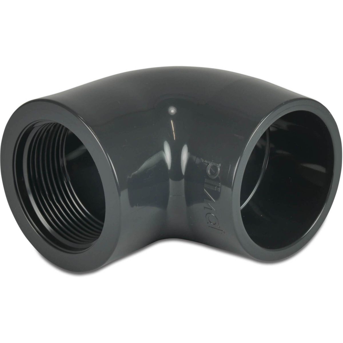 Profec Knie 90° PVC-U 63 mm x 2" lijmmof x binnendraad 10bar grijs | Aantal 1 PCS