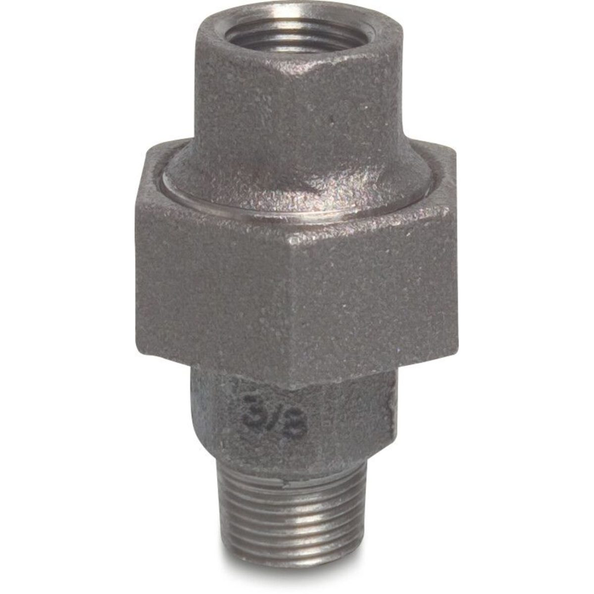 Profec Nr. 341 Koppeling gietijzer zwart 1" binnendraad x buitendraad 25bar DVGW type conisch | Aantal 10 PCS