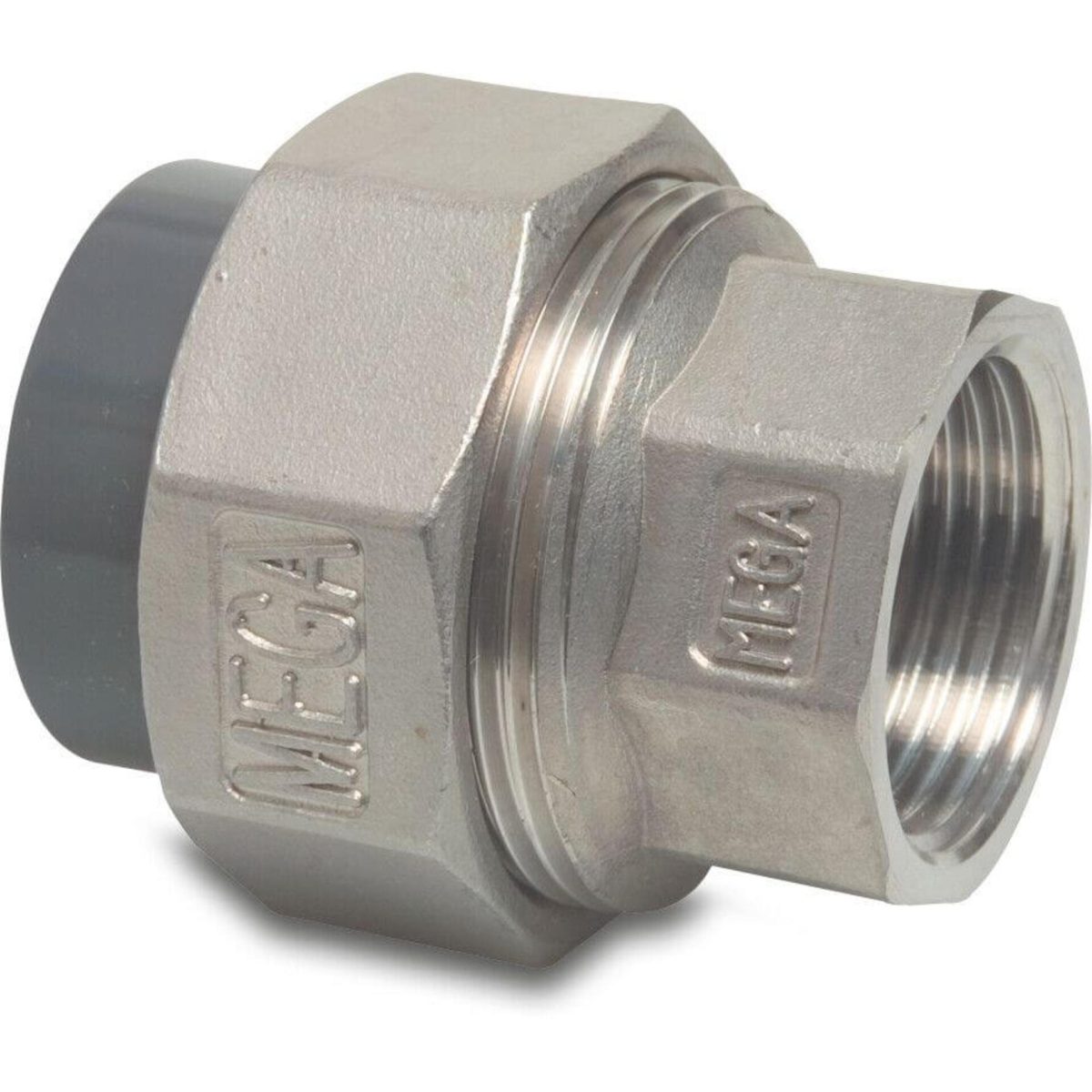 Profec Overgangskoppeling PVC/RVS 316 20 mm x 1/2" lijmmof x binnendraad 10bar grijs | Aantal 1 PCS