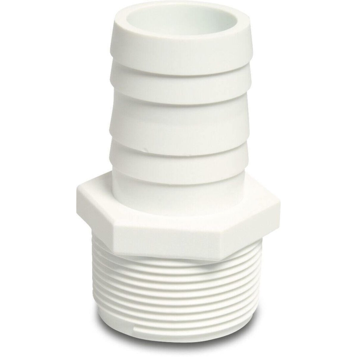 Profec Slangtule PP 1 1/2" x 38 mm buitendraad x slangtule 10bar wit | Aantal 1 PCS