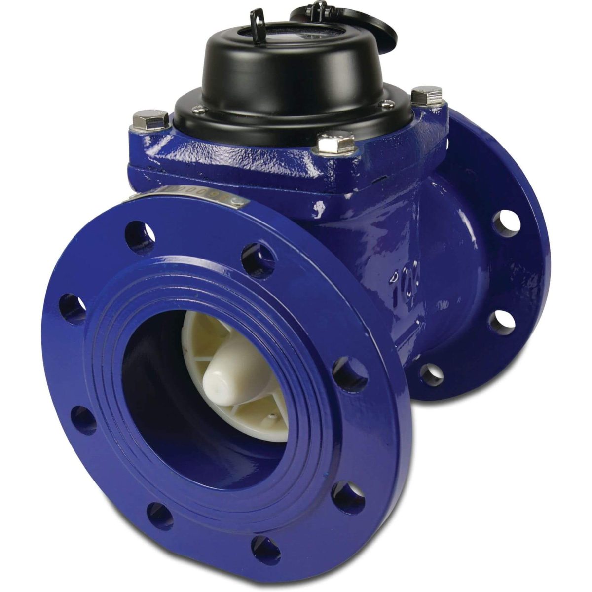 Profec Watermeter droog gietijzer DN50 DIN flens 16bar 15m³/h blauw LXLC(R) type Woltman horizontaal | Aantal 1 PCS