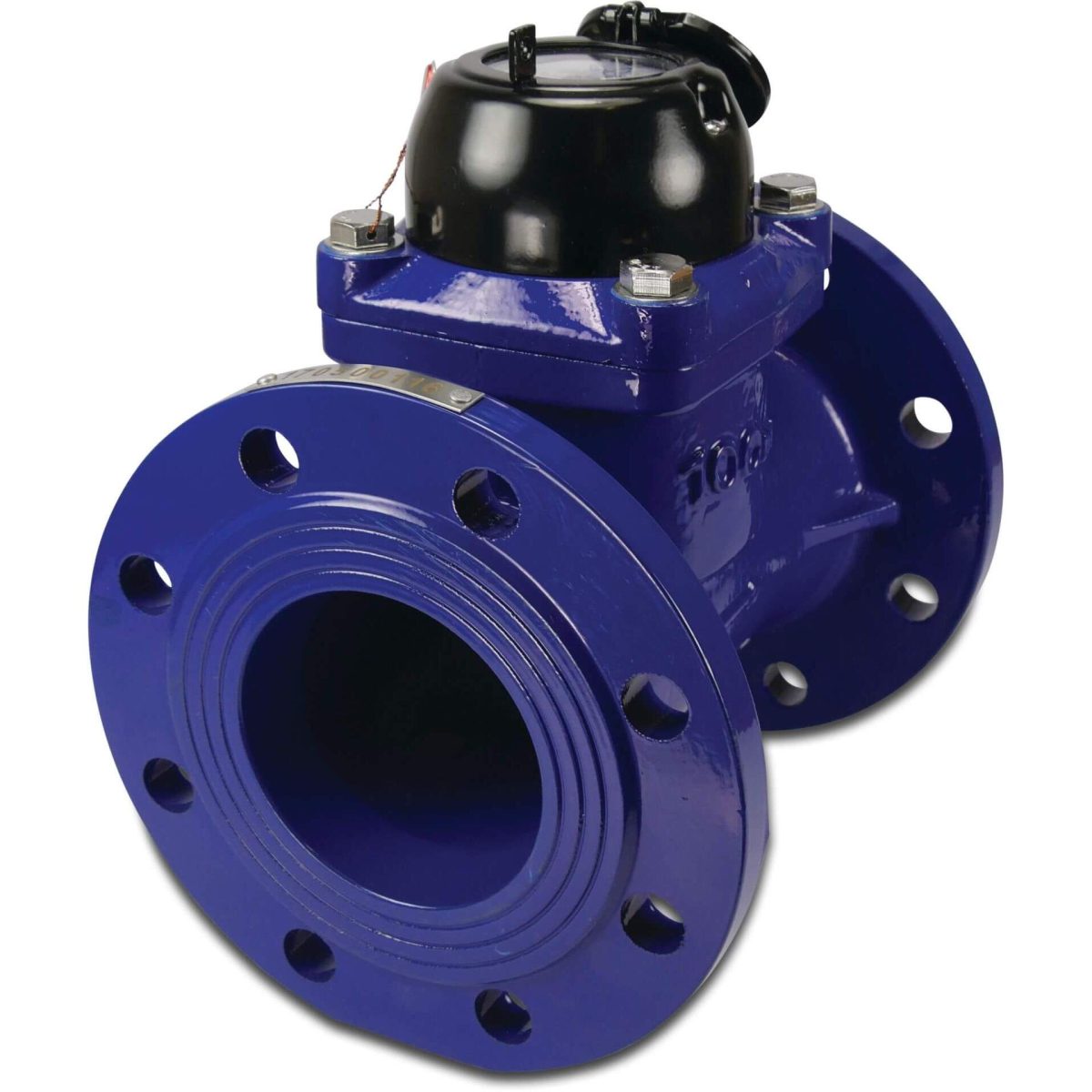 Profec Watermeter droog gietijzer DN80 DIN flens 10bar 40m³/h blauw LXXG type schoepen horizontaal | Aantal 1 PCS