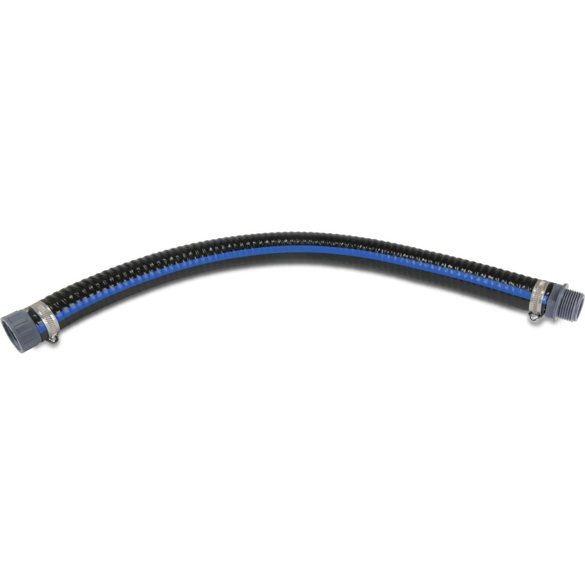 Profec Zuig-/persslang PVC/staal 1" buitendraad x binnendraad 12bar 0.9bar zwart/blauw 0.8m type Heavy-Flex Black geassembleerd | Aantal 1 PCS