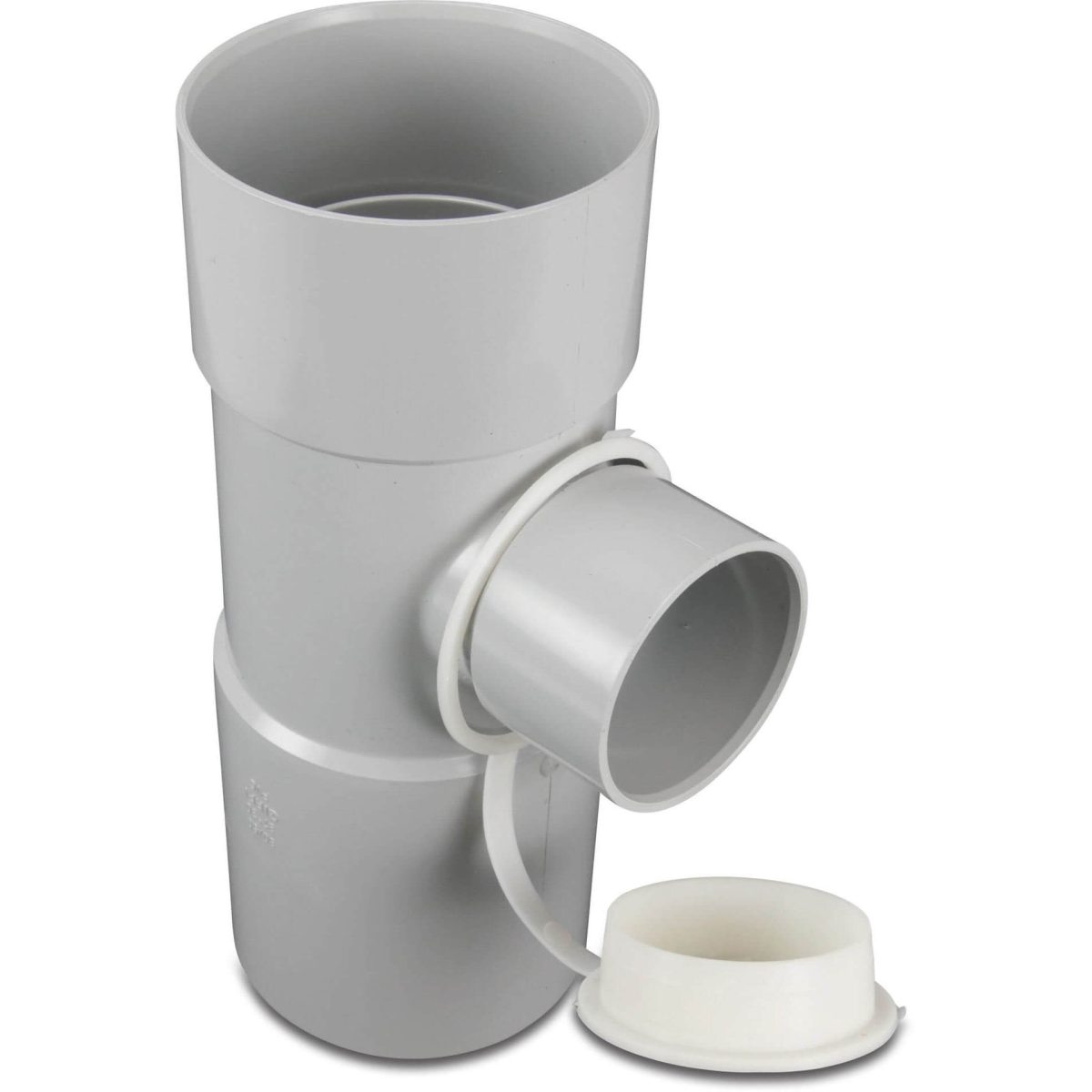 Regenton vul-automaat PVC-U 80 mm lijmmof grijs type met bladvanger en overloop 50mm | Aantal 5 PCS
