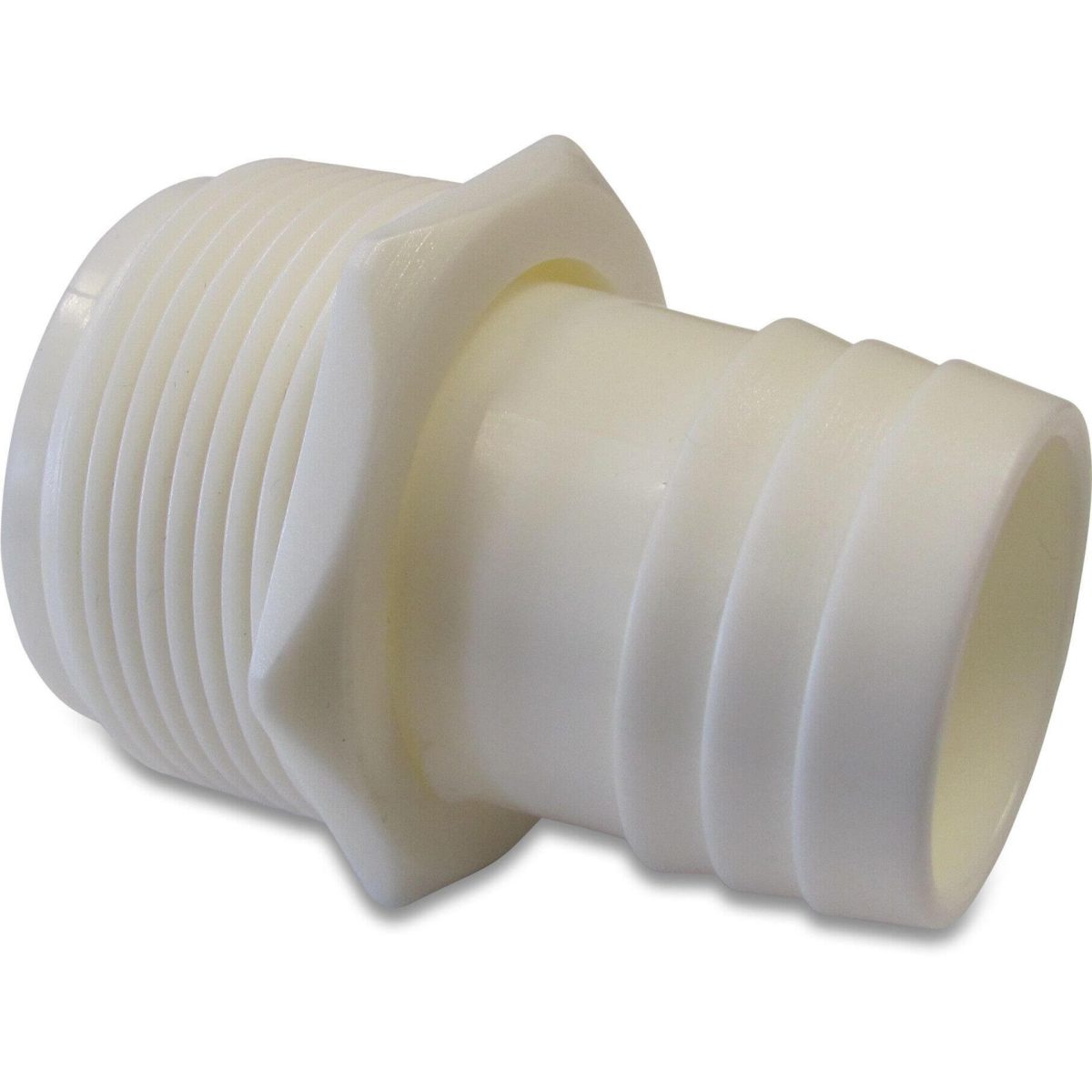 Slangtule met wartel ABS 1 1/2" x 38 mm wartel buitendraad x slangtule 10bar wit | Aantal 10 PCS